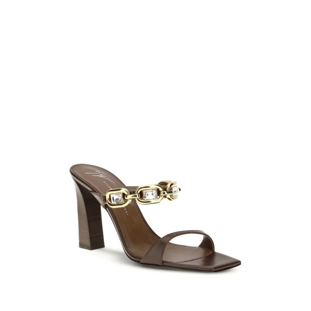 Giuseppe Zanotti Brown Calf Leather Bos Taurus Women's Sandals - Picture 2 of 4